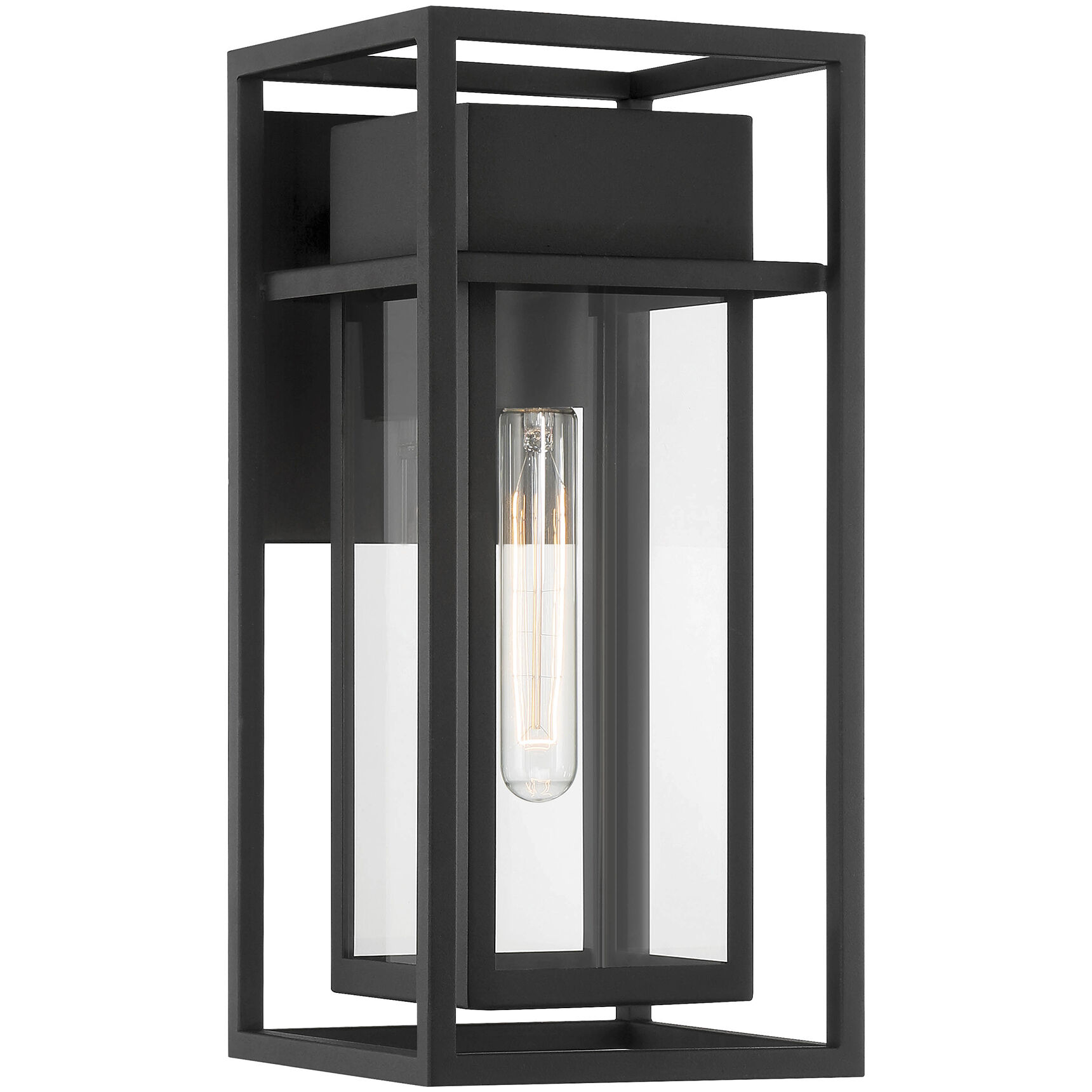 Burton 1 Light 16 inch Black Outdoor Wall Lantern